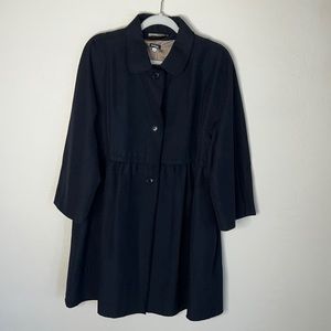 Kiton Black Single Breasted Silk Coat
